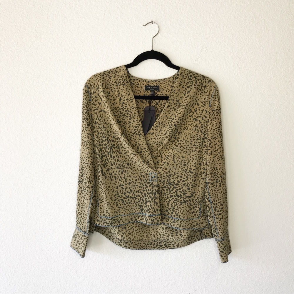 Rag & Bone Leopard Print Blouse - Size XS US0-2